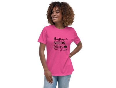 Mama Needs Coffee-Women's Relaxed Cotton T-Shirt - image4